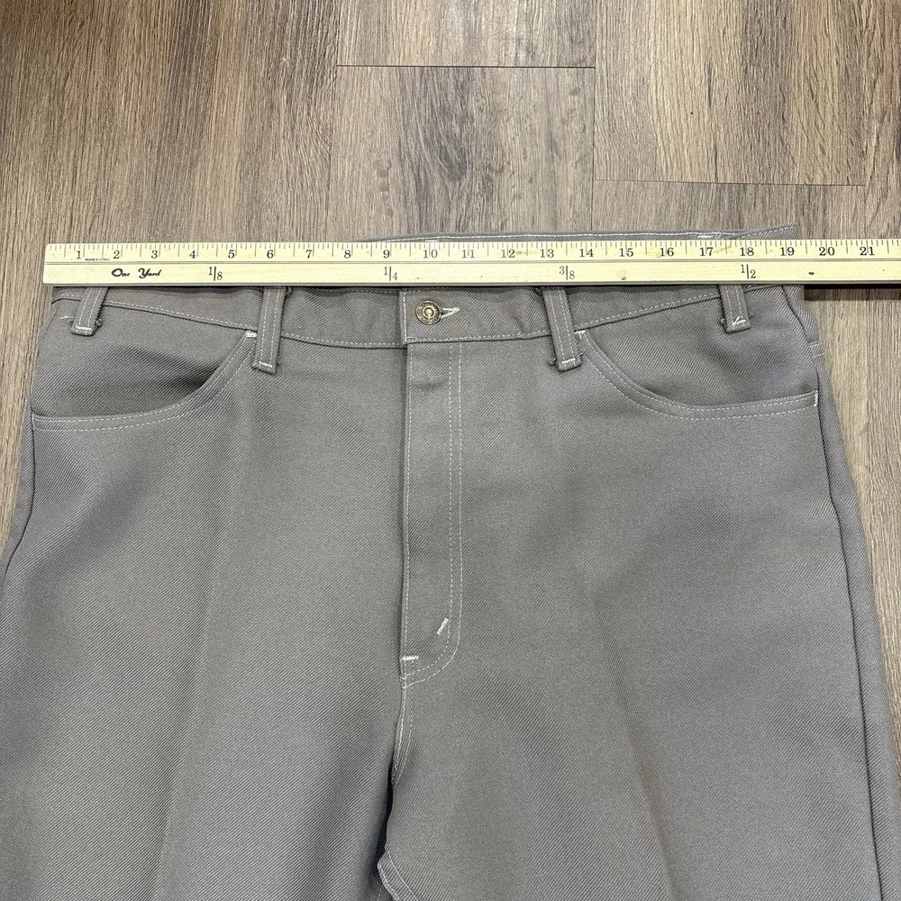 Levi's Black Tag Vintage 1970s Polyester Pants W40 L30 Gray USA